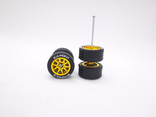THUNDER 10 mm gold ring, black tire with lettering
