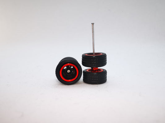 5 bolt 10 mm black tire Black red rim