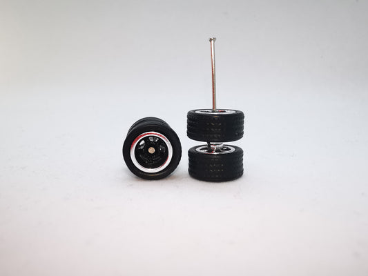 5 bolt 10 mm black tire Black chrome rim