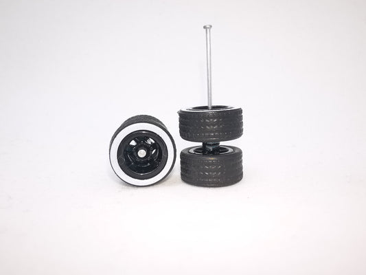 5 bolt 10 mm black tire white wall black rim