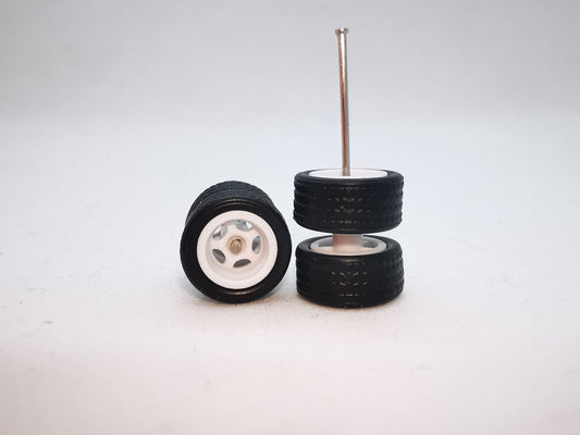 5 bolt 10mm black tire white rim