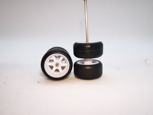 6 spoke jdm 11mm white ring, black tire not removable