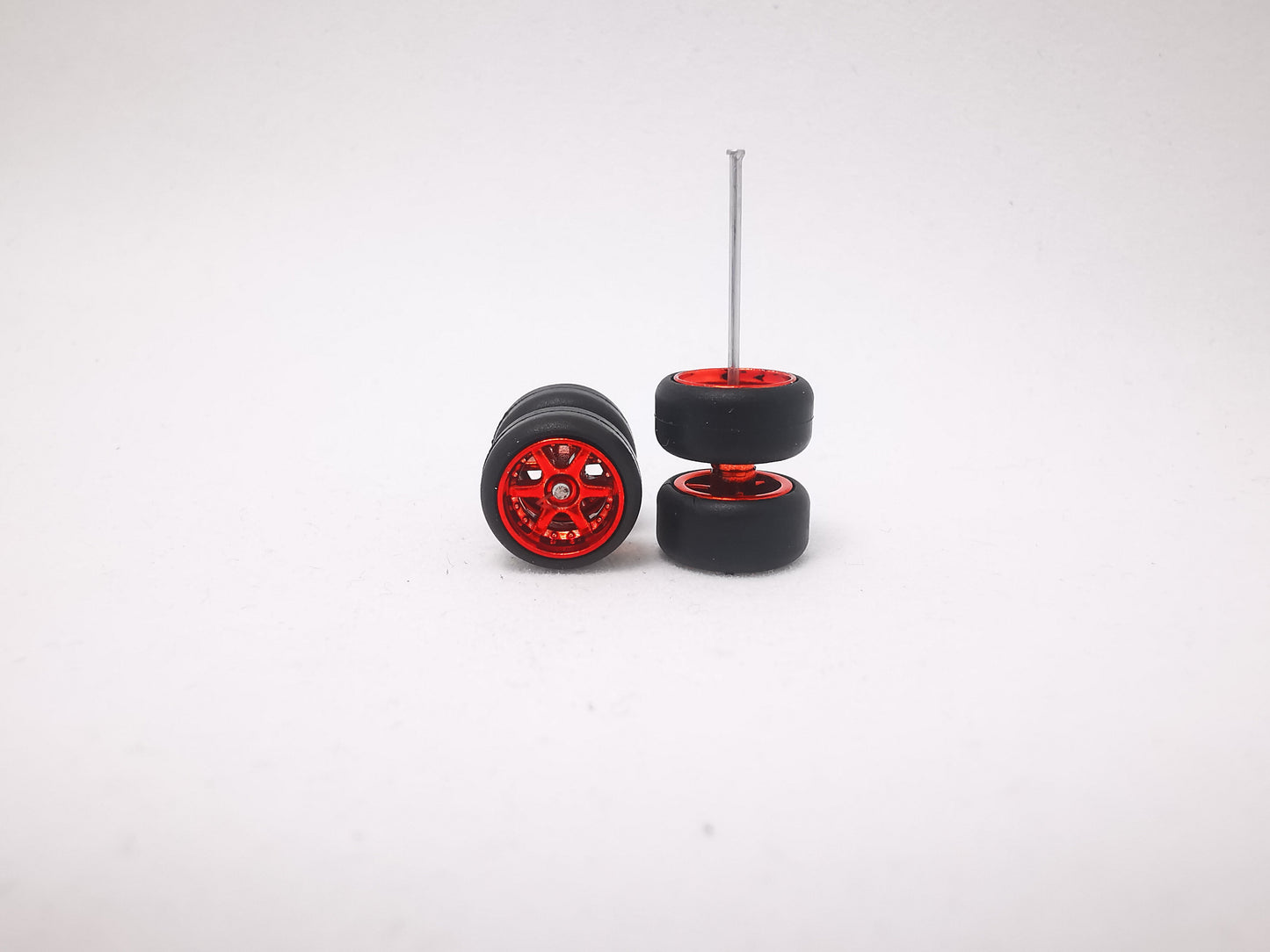 6 spoke jdm 11mm candy red, black tire
