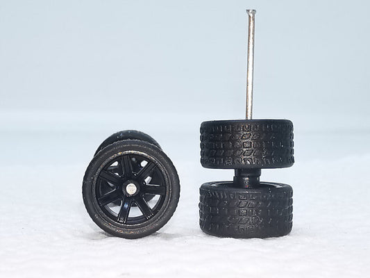 7 spoke jdm 11mm black ring, black tire not removable
