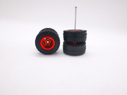 JAGUAR WARRIOR AT 10 MM 5 bolt metallic red ring, black tire