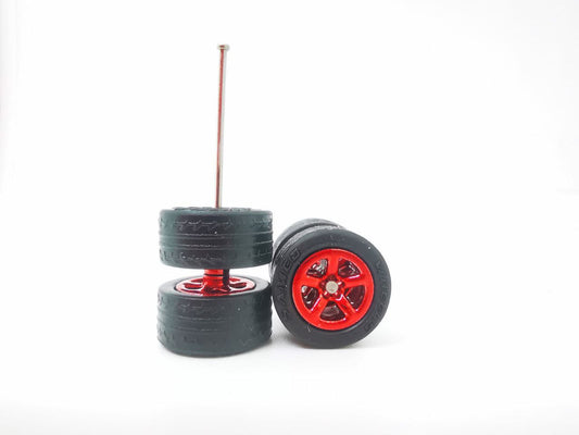 5 spoke/Muscle 10MM red ring, black tire